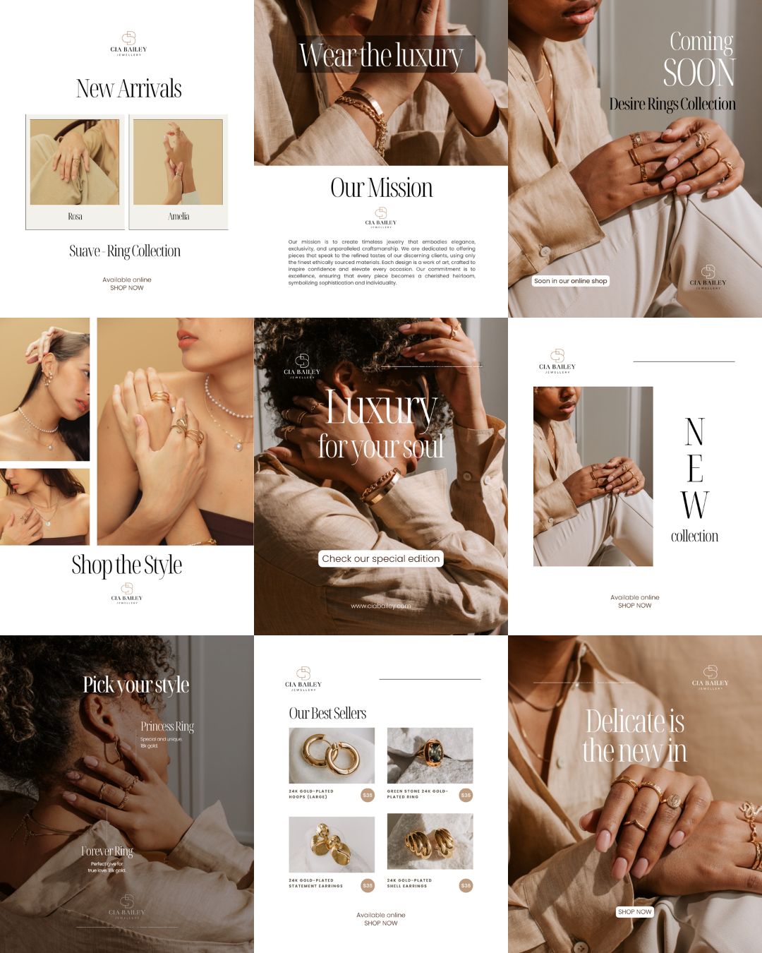 portfolio Brandish_feed plan content bijuterii