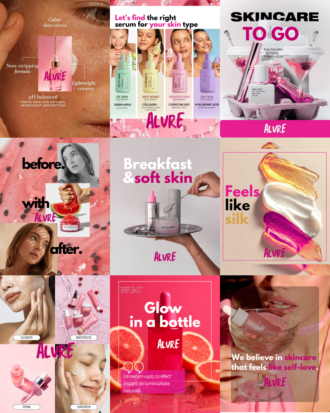 portfolio Brandish_feed plan content skincare brand